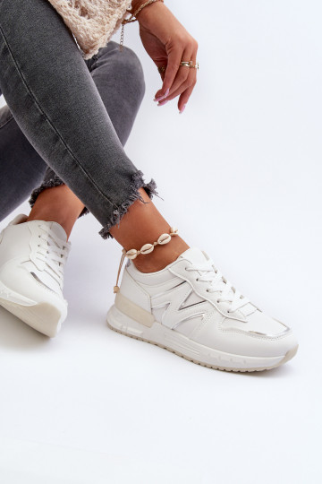 Scarpe modello sneakers realizzate in eco pelle di colore bianco Kaimans 2