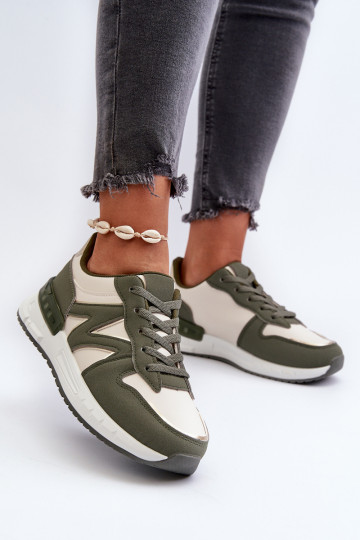 Scarpe modello sneakers realizzate in ecopelle colore verde Kaimans