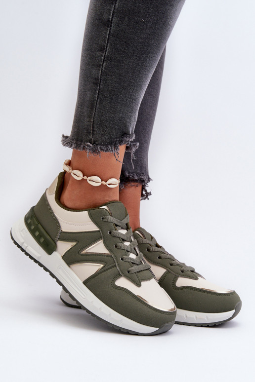 Scarpe modello sneakers realizzate in ecopelle colore verde Kaimans