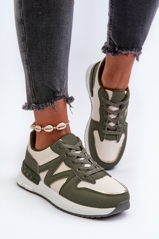 Scarpe modello sneakers realizzate in ecopelle colore verde Kaimans