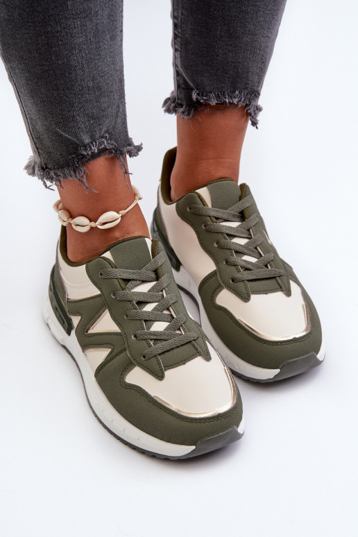 Scarpe modello sneakers realizzate in ecopelle colore verde Kaimans