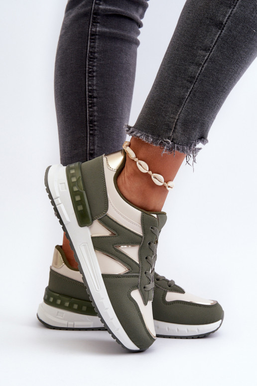 Scarpe modello sneakers realizzate in ecopelle colore verde Kaimans