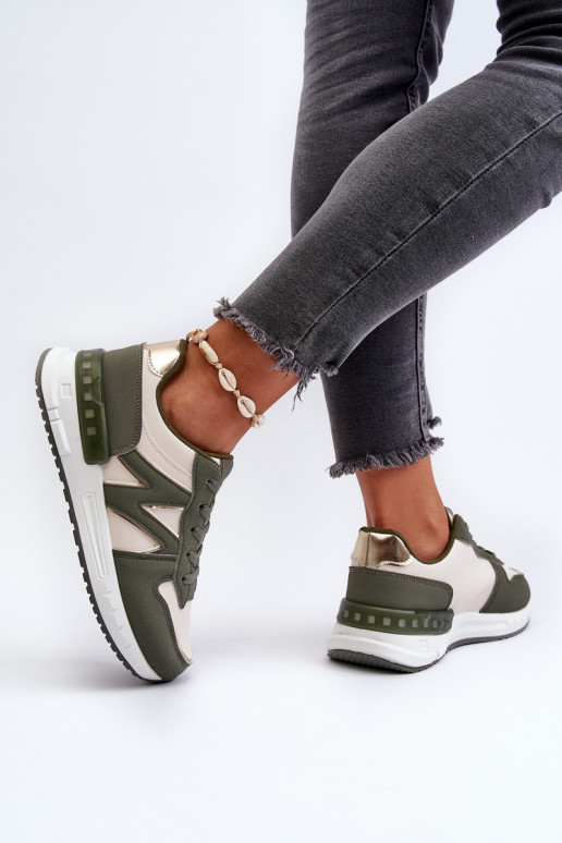 Scarpe modello sneakers realizzate in ecopelle colore verde Kaimans