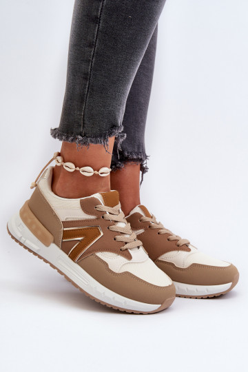 Scarpe modello sneakers realizzate in ecopelle colore marrone Vinelli