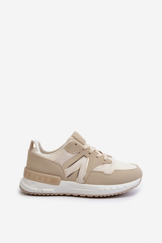 Scarpe modello sneakers realizzate in ecopelle beige Vinelli