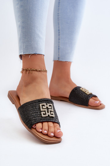piedi piatti Infradito da donna colore nero Omenna 2