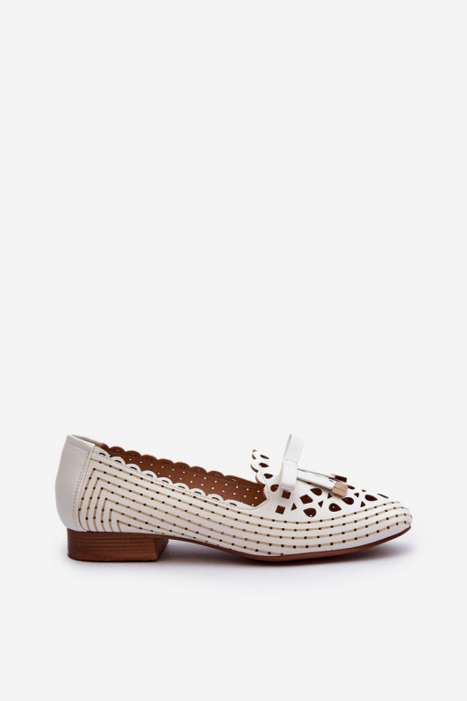 Ballerine traforate con nastri in colore bianco Instabile