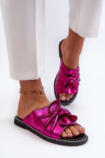 Ciabatte da donna con tacco largo colore rosa Nelvira