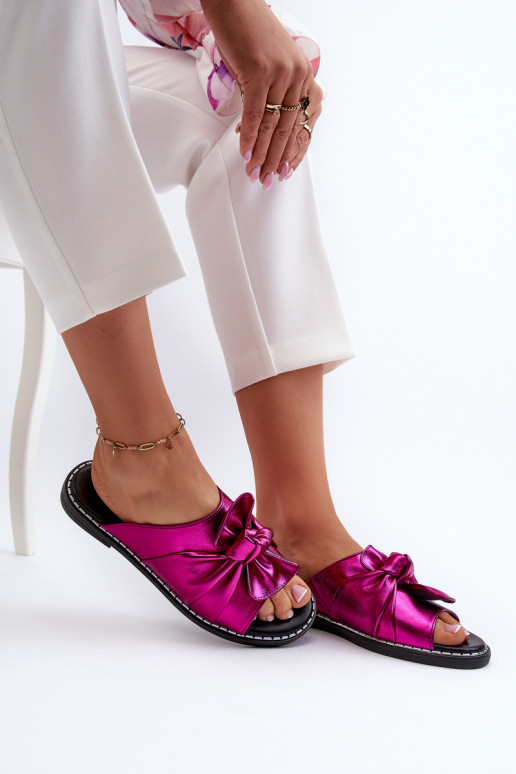 Ciabatte da donna con tacco largo colore rosa Nelvira