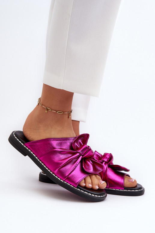 Ciabatte da donna con tacco largo colore rosa Nelvira