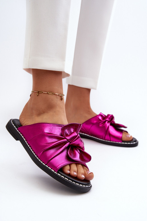Ciabatte da donna con tacco largo colore rosa Nelvira