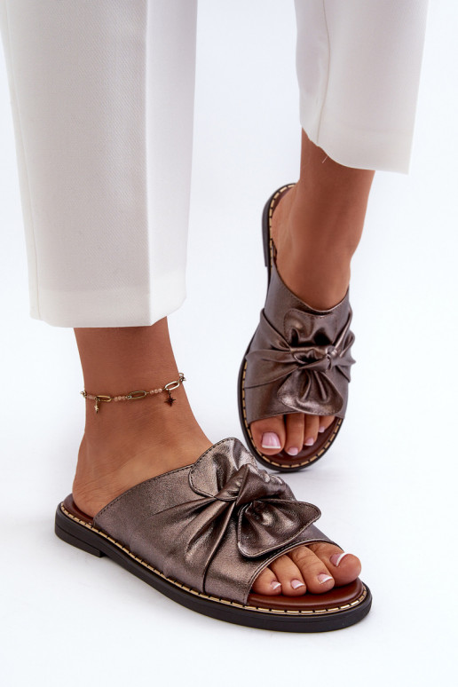 Ciabatte da donna con tacco largo color rame Nelvira Ciabatte da donna con tacco largo color rame Nelvira