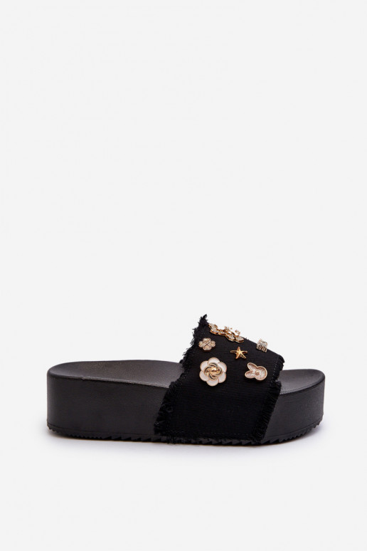 Infradito con plateau da donna nere Zranesia