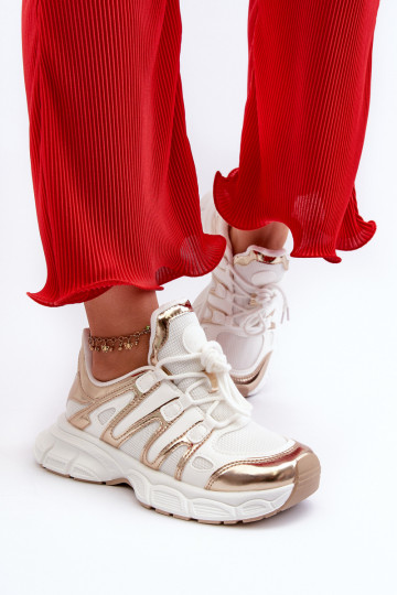 Scarpe modello sneakers colore Bianco-oro Ahmani