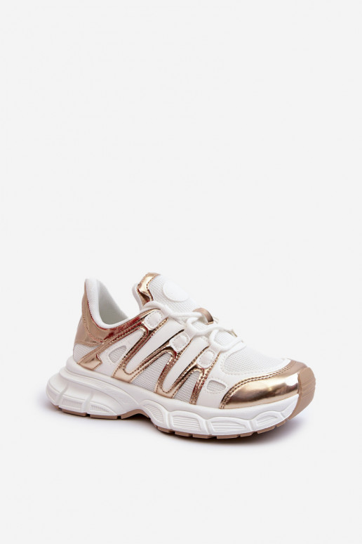 Scarpe modello sneakers colore Bianco-oro Ahmani
