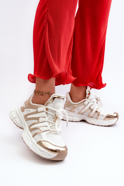 Scarpe modello sneakers colore Bianco-oro Ahmani