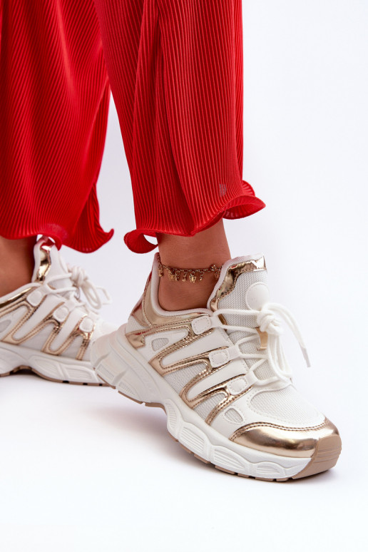 Scarpe modello sneakers colore Bianco-oro Ahmani