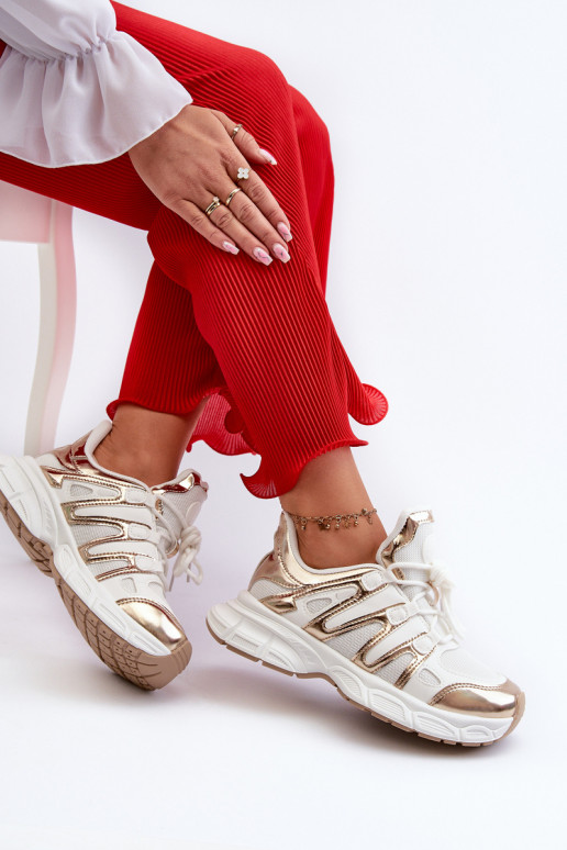 Scarpe modello sneakers colore Bianco-oro Ahmani