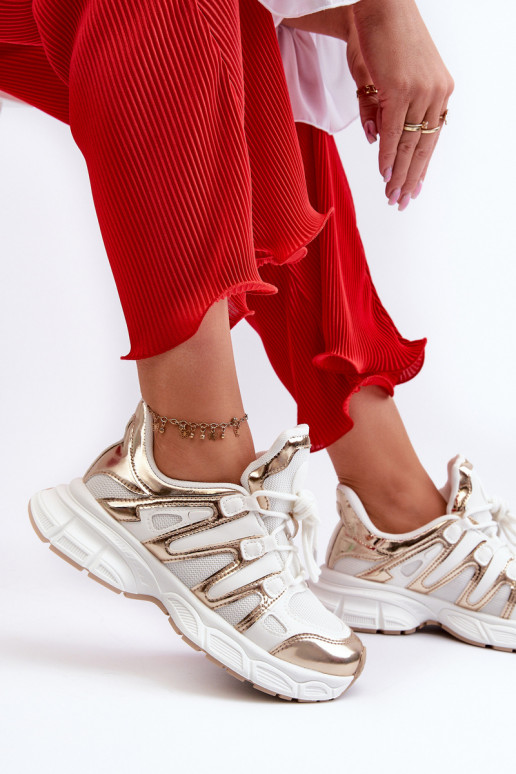 Scarpe modello sneakers colore Bianco-oro Ahmani