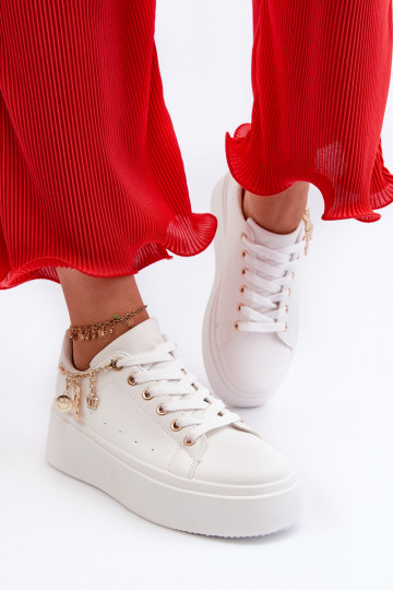 Scarpe modello sneakers con plateau in Tivissa bianco