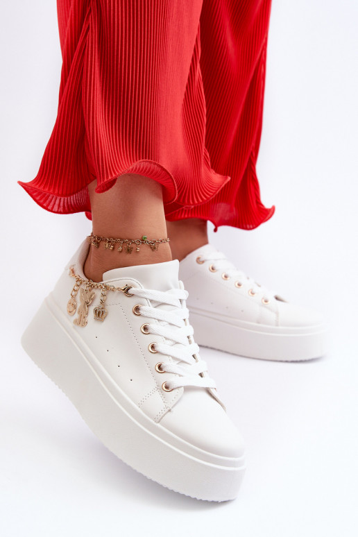 Scarpe modello sneakers con plateau in Tivissa bianco