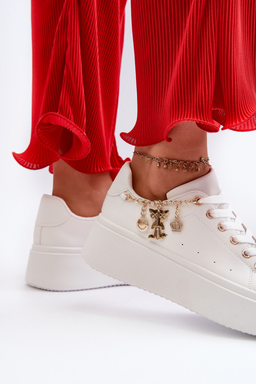 Scarpe modello sneakers con plateau in Tivissa bianco