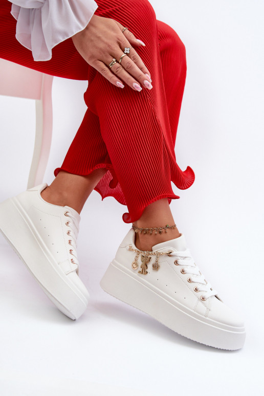 Scarpe modello sneakers con plateau in Tivissa bianco
