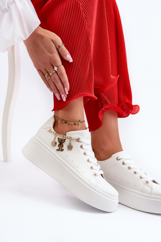 Scarpe modello sneakers con plateau in Tivissa bianco