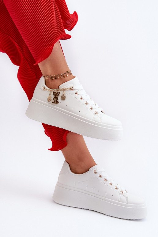 Scarpe modello sneakers con plateau in Tivissa bianco