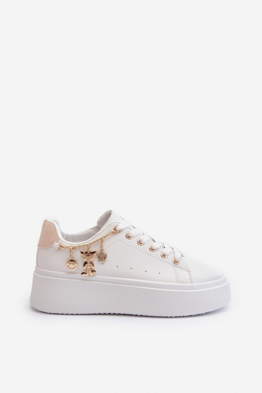 Scarpe modello sneakers con plateau Tivissa di colore beige chiaro