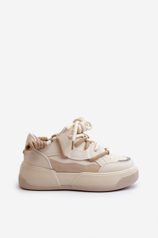 Scarpe modello sneakers con plateau Moariella beige