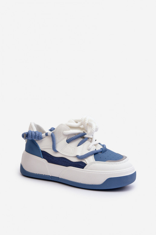 Scarpe modello sneakers con plateau in colore blu Moariella