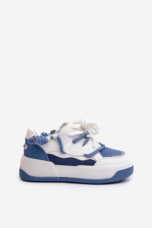 Scarpe modello sneakers con plateau in colore blu Moariella
