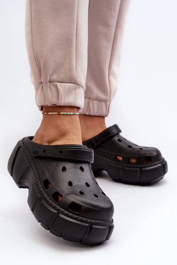 Pantofole da donna Pantofole leggere con suola massiccia alla moda in colore nero Witima