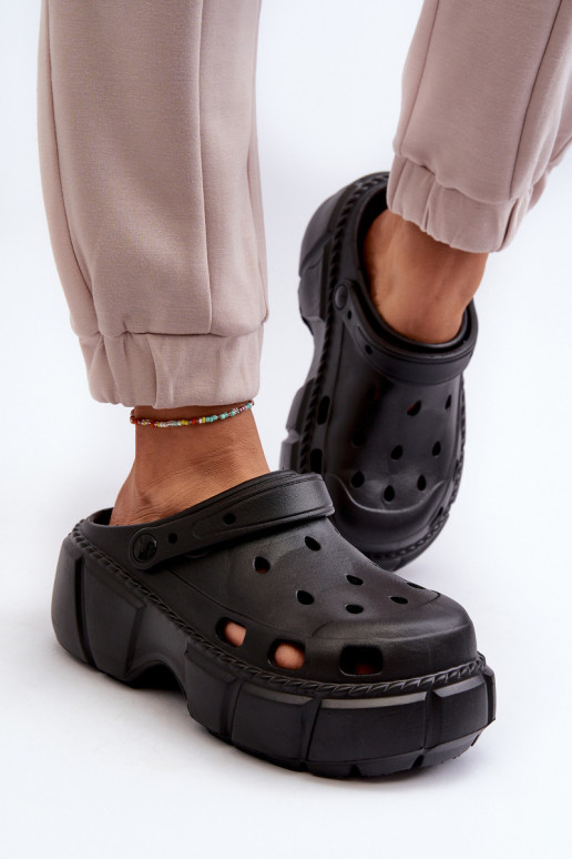 Pantofole da donna Pantofole leggere con suola massiccia alla moda in colore nero Witima Pantofole da donna Pantofole leggere con suola massiccia alla moda in colore nero Witima