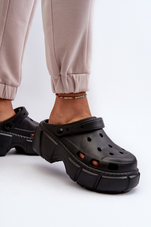 Pantofole da donna Pantofole leggere con suola massiccia alla moda in colore nero Witima Pantofole da donna Pantofole leggere con suola massiccia alla moda in colore nero Witima