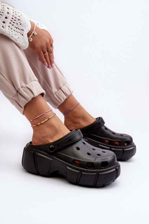 Pantofole da donna Pantofole leggere con suola massiccia alla moda in colore nero Witima Pantofole da donna Pantofole leggere con suola massiccia alla moda in colore nero Witima