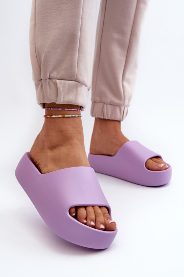 Pantofole con suola massiccia Viola Oreithano