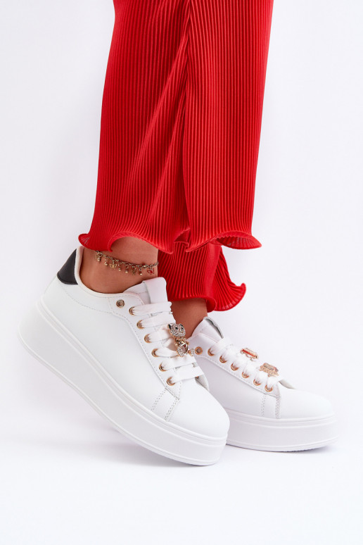 Scarpe modello sneakers con plateau in colore bianco Moanda
