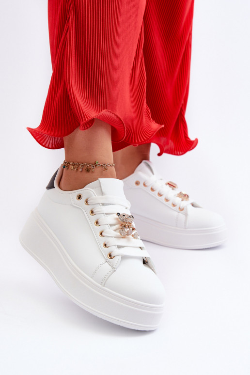 Scarpe modello sneakers con plateau in colore bianco Moanda