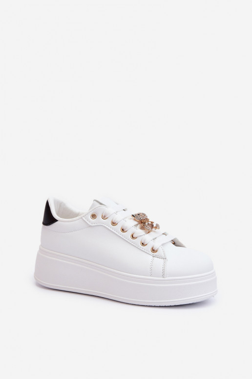 Scarpe modello sneakers con plateau in colore bianco Moanda