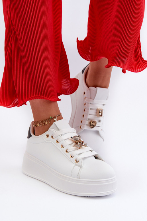 Scarpe modello sneakers con plateau in colore bianco Moanda