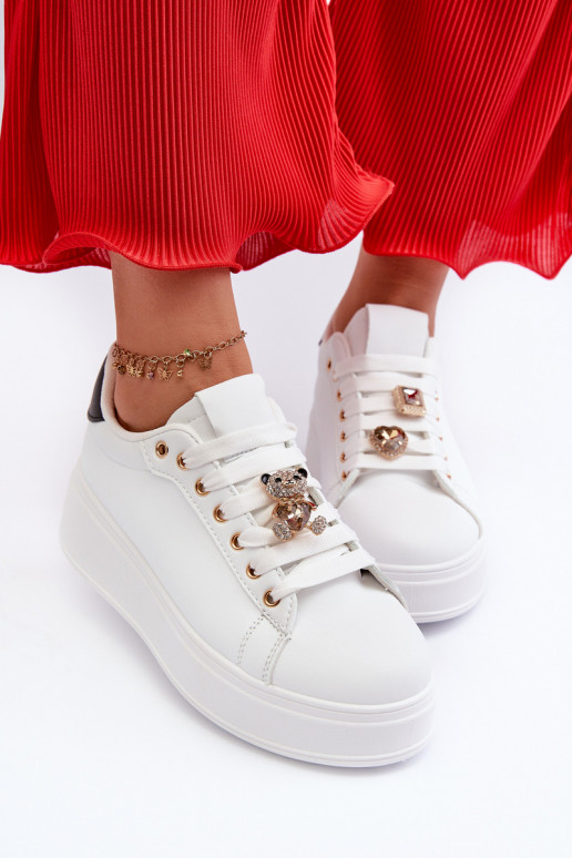 Scarpe modello sneakers con plateau in colore bianco Moanda