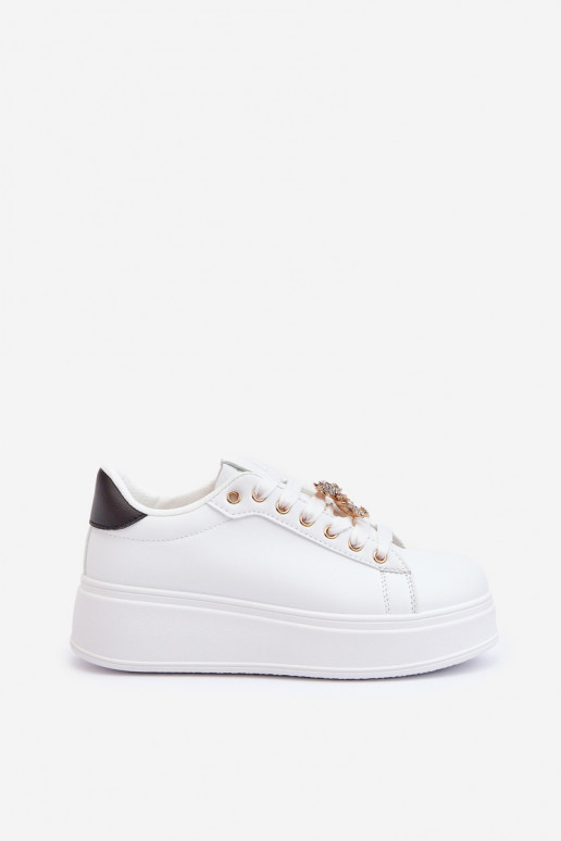 Scarpe modello sneakers con plateau in colore bianco Moanda