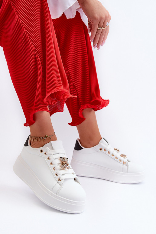 Scarpe modello sneakers con plateau in colore bianco Moanda