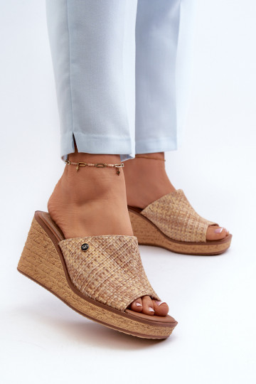 Ciabatte da donna Sergio Leone KL213 beige 2
