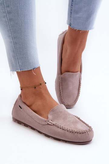 Mocassini in suede artificiale da donna, viola Amrutia 2