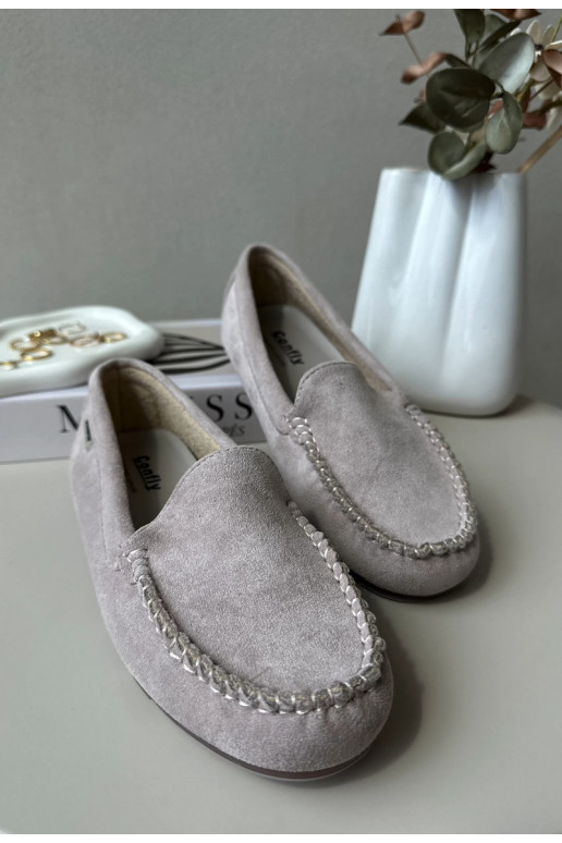 Mocassini da donna in pelle scamosciata biologica Viola Amrutia