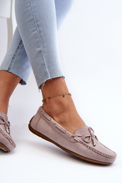 Mocassini eleganti in camoscio Viola Si Passione