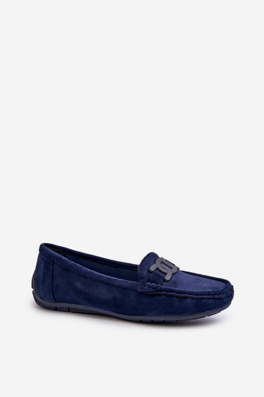 Mocassini in camoscio Rabell blu scuro